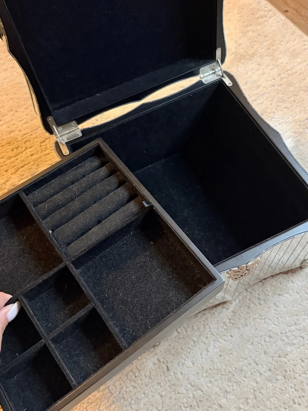 Vintage BOMBAY 2004 Glamour Mirror Jewelry Box 9.75